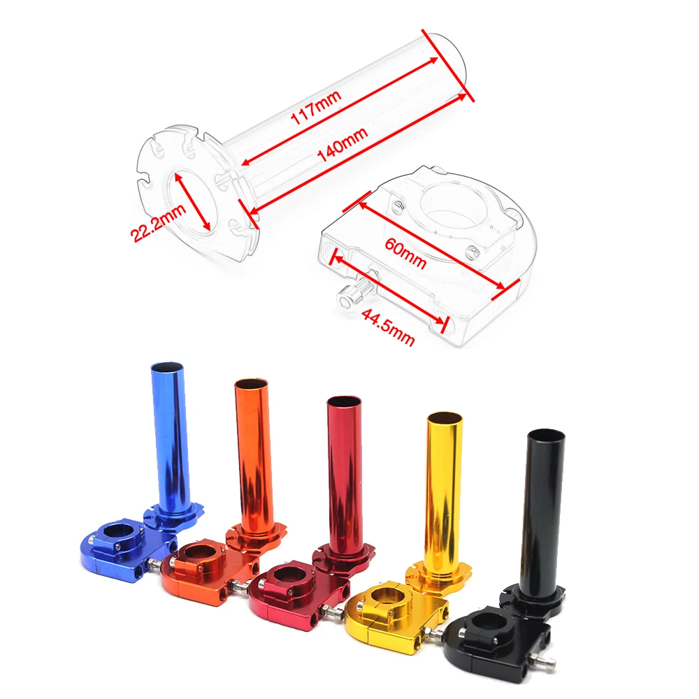ZSDTRP Dirt Pit Bike Motocross CNC Aluminum Throttle Grip + Throttle Cable 22mm Quick Twister Motorcycle Modified Spare Parts