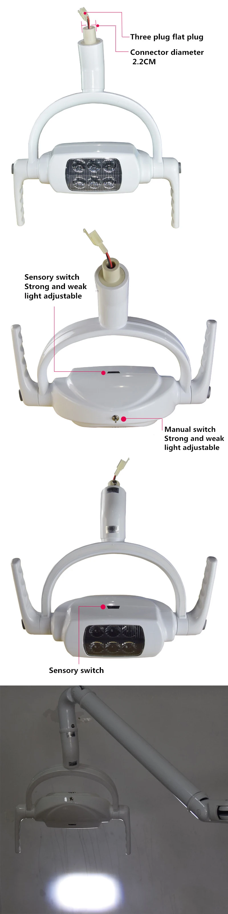 Полостью рта свет светодиодный датчик света стоматологическое кресло свет холодный свет бестеневые лампы 2,2 см 8000-30000LUX Y