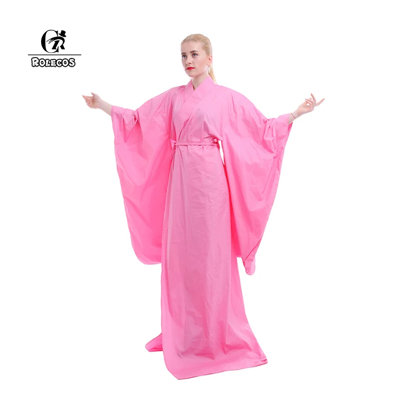 

ROLECOS 2016 High Quality Kimonos Women Pink Long Dresses With Long Sleeve Loosen Bathrobes One Size