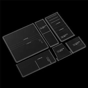

1 Set Durable Template Sewing Pattern For DIY Folded Small Leather Wallet Handmade Leather Craft Accessories