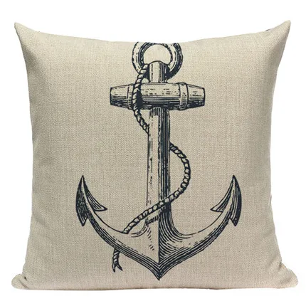 Anchor ship Throw Pillow Cover Bedding Camping Hotel Office Home ocean Decor Cushion Cover Fabric For Furniture Pillowcase