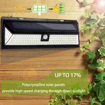 

Solar Lights Outdoor Motion sensor Night security wall lamp 118 LED Waterproof Energy saving Garden Front door Yard