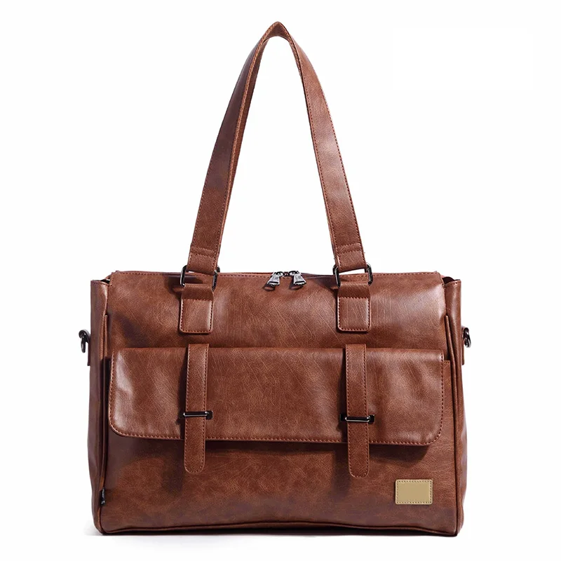 

2018 New Fashion Man Retro PU Leather Handbag Large Capacity Crossbody Bag Waterproof Messenger Bag WML99