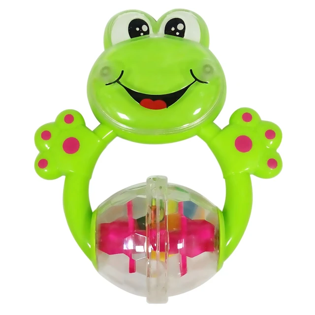 546 Coloré Drôle En Plastique Bébé Hochets Jouets Ci Dessus 1 Ans Infantile Grenouille Forme Main Cloche Hochet Suspendu Mignon Grenouille Belle