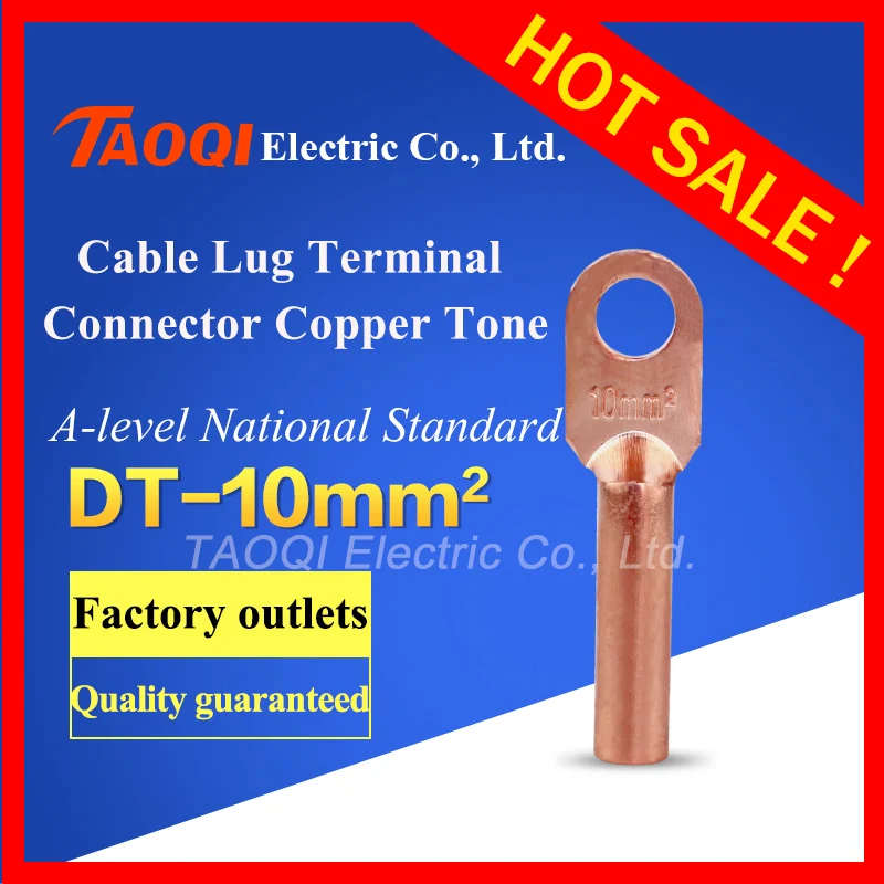 

1piece DT-10mm2 Cable Lug Terminal Connector Copper Tone A-level standard wholesale price