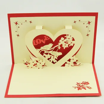 

Qubiclife valentine wedding card fly bird love love stereo handmade custom