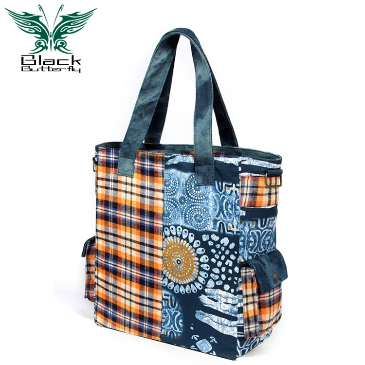 

Black Butterfly Fashion Female Retro canvas Handbags Women Shoulder Bags Casual Travel Bags  Girls Bolsos Phoenix Canvas Bags