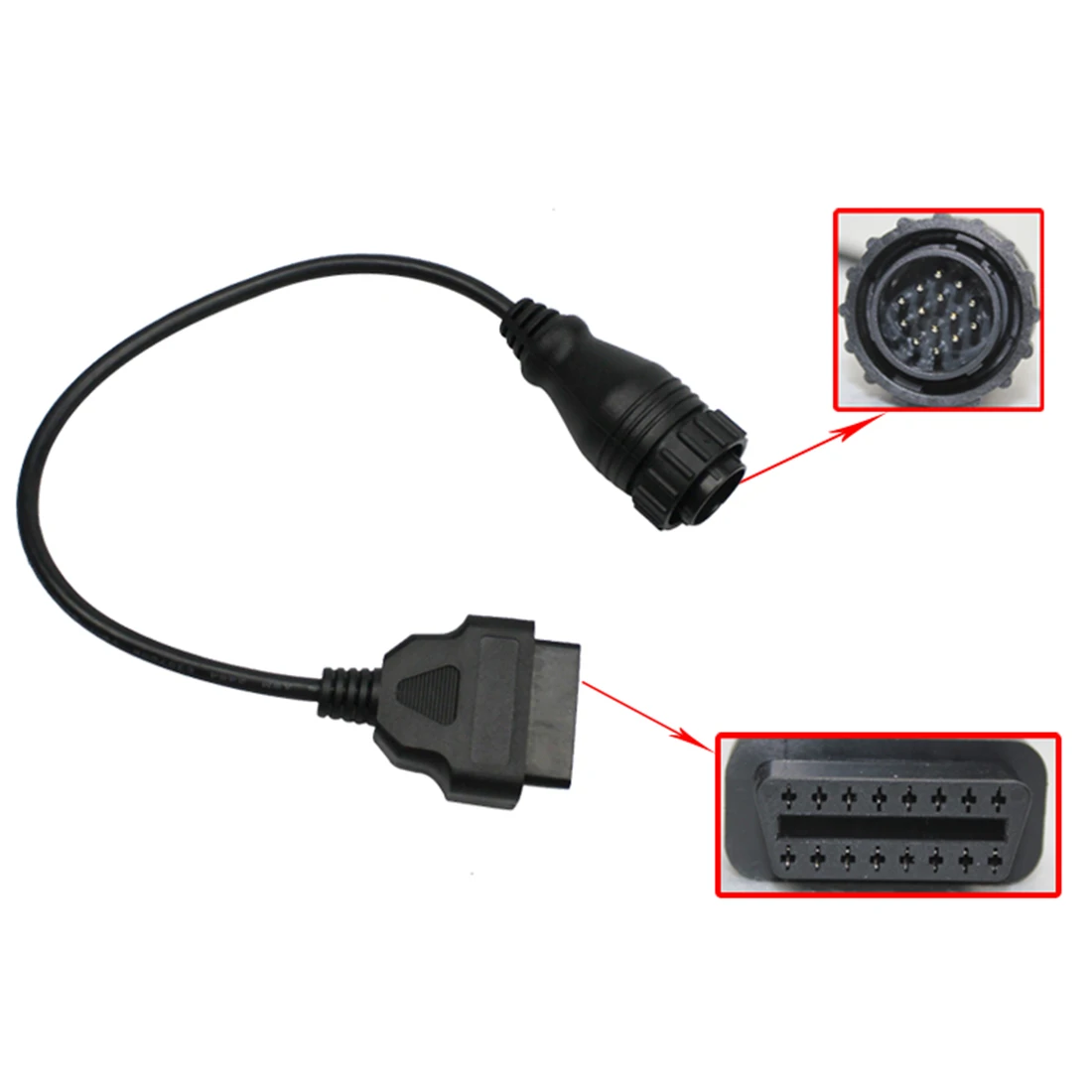 Dewtreetali Round Socket Auto Diagnostic Tools Connector Adapter OBD 2