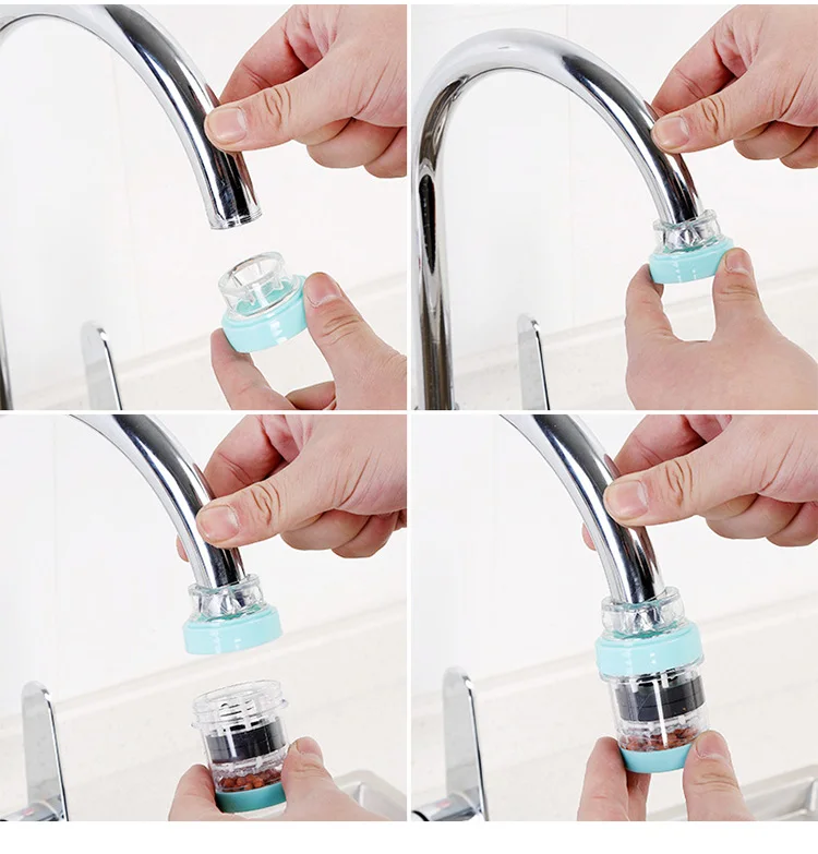 4 цвета дома Бытовая Кухня Мини-смеситель нажмите фильтр очиститель воды фильтр фильтрации картридж