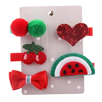 

5Pcs Watermelon series flowers Kids girl Wedding Hairpin Girl Cartoon animal motifs Hair Clip Set birthday gift p# dropship