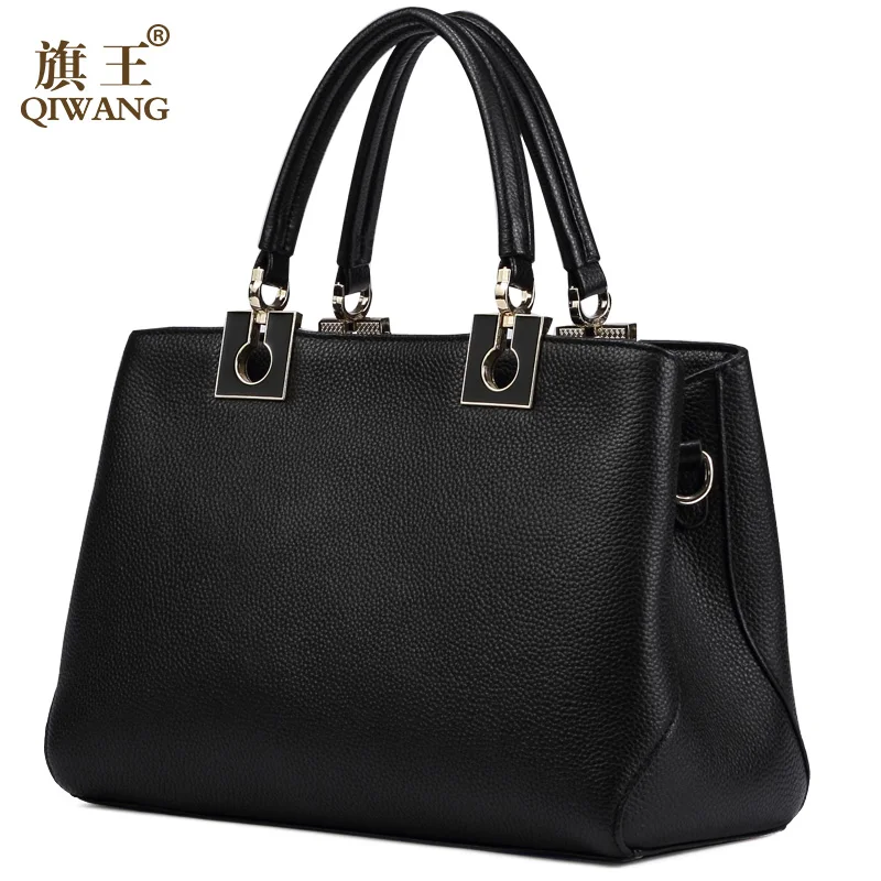 QIWANG Fashion Real Leather Hand Bags Simple Women Genuine Leather Bags