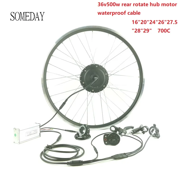 

SOMEDAY 36V500W electric bicycle conversion kit with LED900S display Whole Waterproof Cable E-BIKE rear rotate hub motor