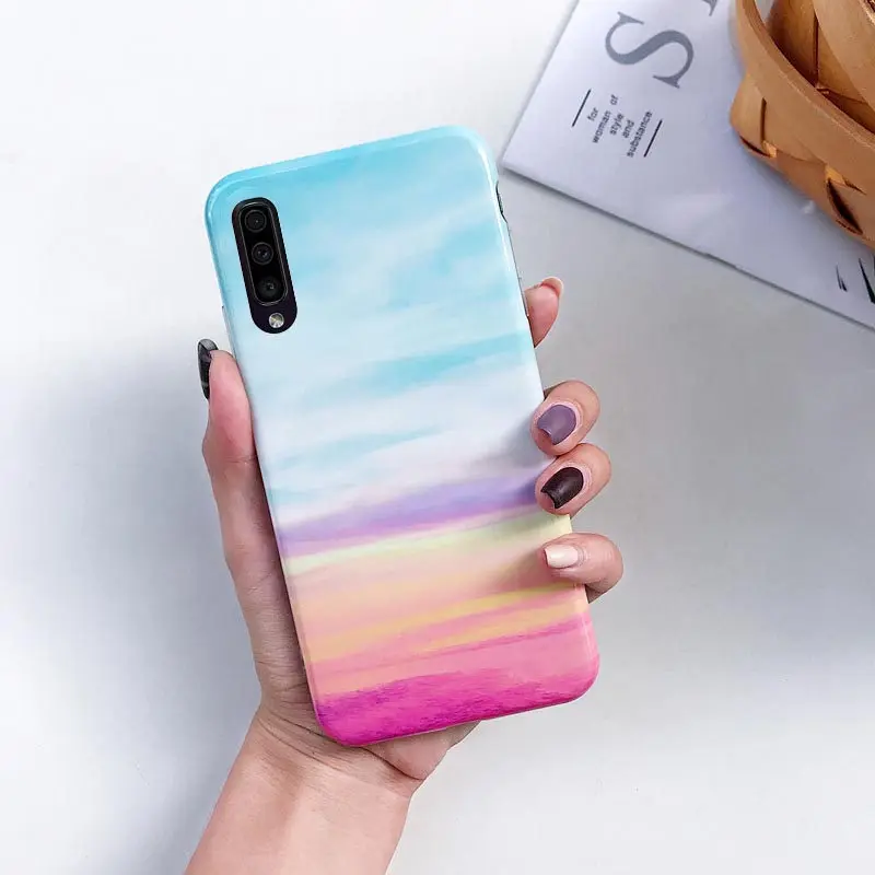 Роскошный глянцевый чехол с мраморными венами для Samsung Galaxy A50 мягкий из ТПУ