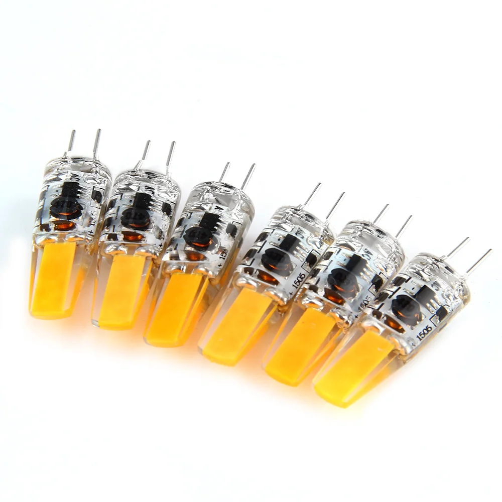 

Low Power Consumption 6pcs 3W Dimmable G4 LED Lamps DC AC 12V COB Bulb Dimmable Chandelier White Light For Furniture Lighting