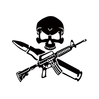 

Hot Sale Car Stying Funny Rifle Skull Bullet Gun Control Window Vinyl Decal Sticker Jdm Car Accessories Car Sticker