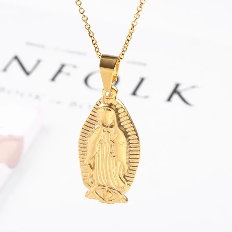 RIR Our Lady Of кулон Гваделупа колье из нержавеющей стали католические украшения Virgin