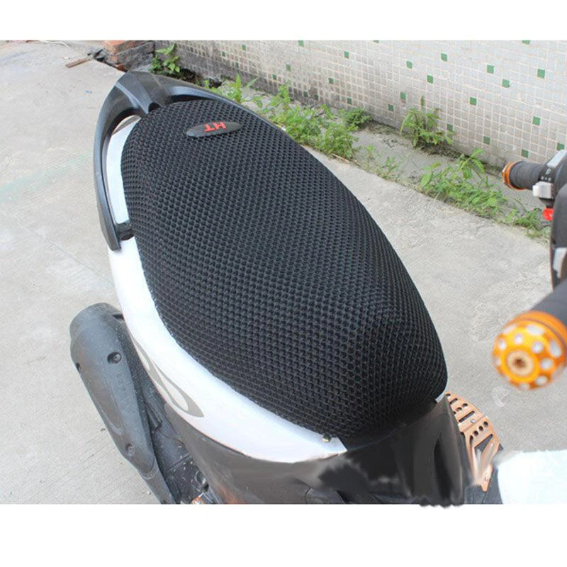 New Breathable Summer Cool 3D Mesh Motorcycle Moped Motorbike Scooter Seat Covers Cushion Anti-Slip Waterproof XL