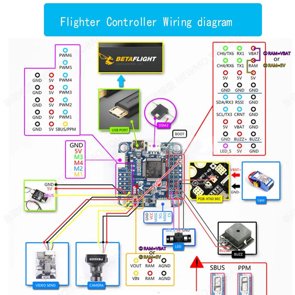 F4 Flight Controller F4 V3 Flight Controller Board Built In