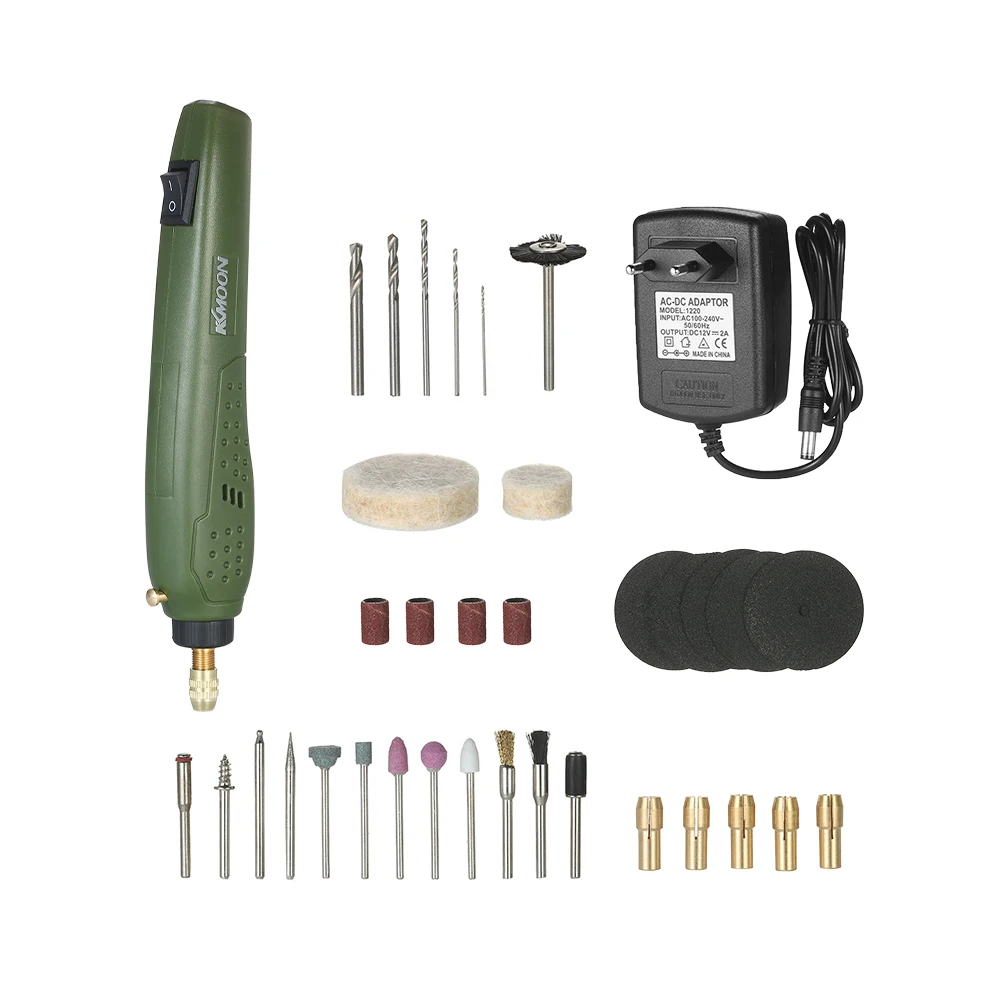 3 * Brush 5 * Stone Polishing Wheel with Shank 4 * Sanding Band 5 * Spare Collet 5 * Drill Bit 5 * Grinding Disc 1 * User Manual(English)