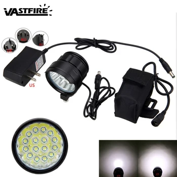 

Super Bright 12000LM 16x XM-L T6 LED Front Bike Light Strong/Middle/Strobe Modes MTB Cycling Headlamp+16000mAh Battery Pack