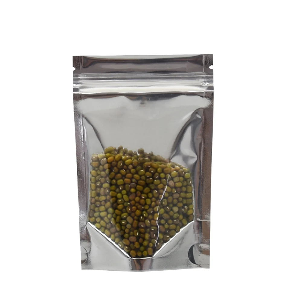 

DHL Wholesale 10*15cm Stand Up Aluminum Foil Clear Zip Lock Plastic Packaging Bag Food Storage Resealable Zipper Lock Bags