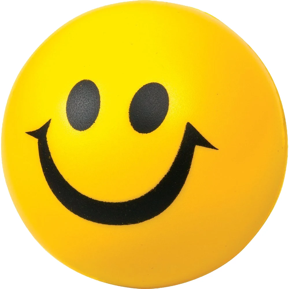 

Yellow smiley face bouncing ball 6.3cm