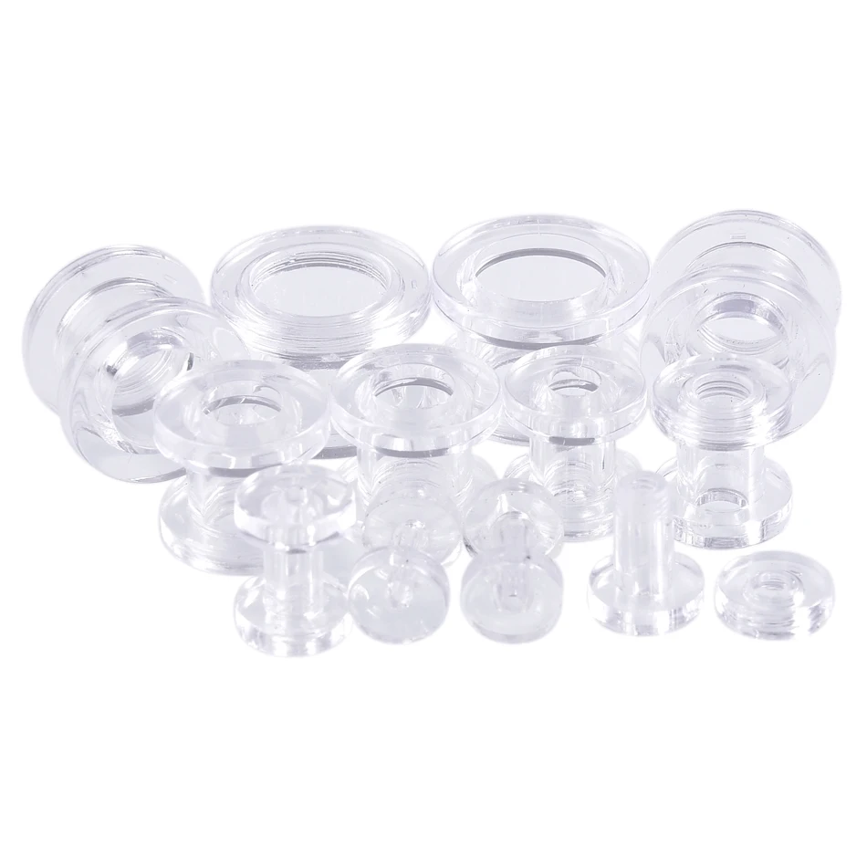 2pcs Acrylic Ear Plugs and Tunnels for Ear Dilations Screw Fit Black Expanders Stretcher Piercing Gauges Punk Body Jewelry piercing jewelry,ear piercing jewelry,body piercing jewelry,body jewelry