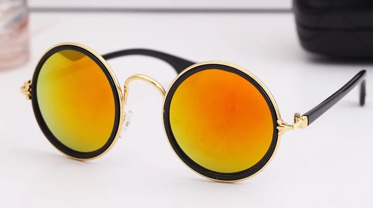 Новые модные женские мужские круглые солнцезащитные очки, винтажные Разноцветные Летние солнцезащитные очки для женщин, высококачественные очки - Цвет линз: Красный
