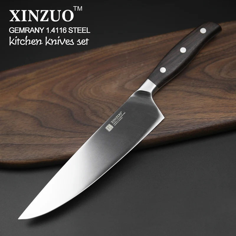  XINZUO Kitchen Tools 6 PCS Kitchen Knife Set Utility Cleaver Chef Bread Knife Kitchen Stainless Ste - 32723482938