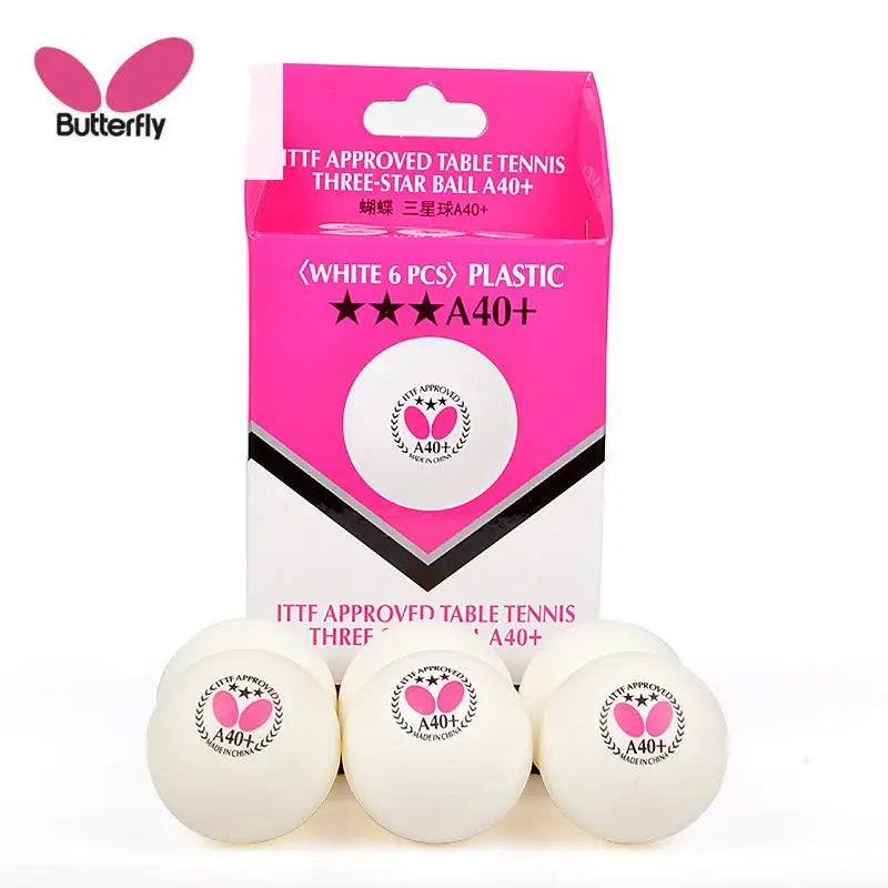 40mm Official 2018 World Table Tennis Championships Ball Butterfly A40+ 3 Star Table Tennis Balls White ITTF Approved Poly 3 Star Ping Pong Balls