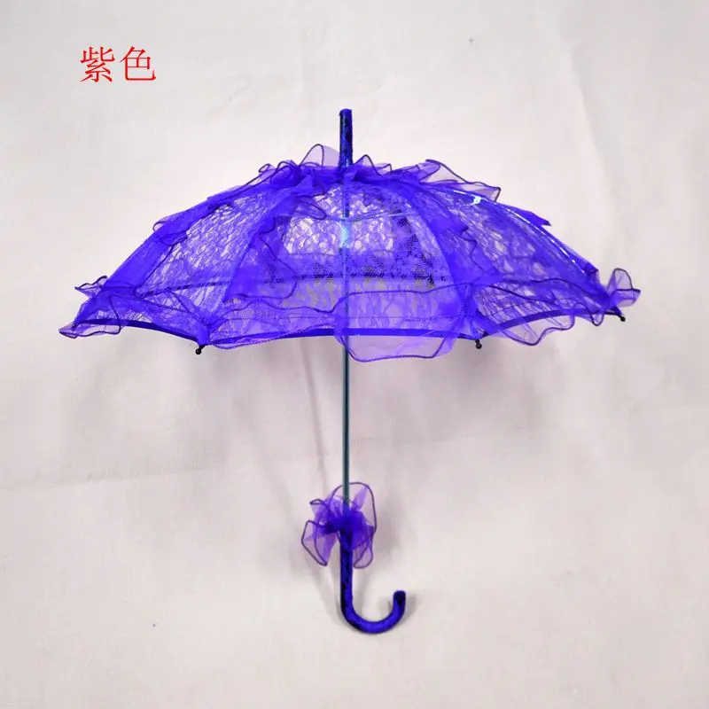 Винтажный фиолетовый синий красный черный белое, цвета слоновой кости кружево ручной свадебный зонтик Свадебный зонтик аксессуары для свадьбы дешево