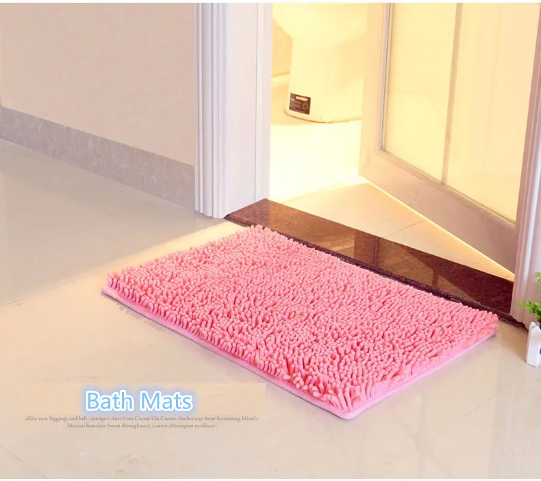 50x80cm Foyi Chenille Home Carpet Doormat Kitchen Bathroom Soft Bath mats Absorbent Non-slip Shower Mats