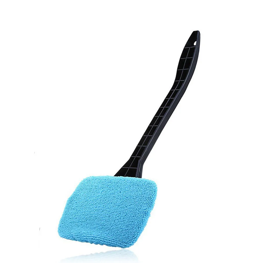Автоматический очиститель окон ветрового стекла из микрофибры, щетка для мытья автомобиля с длинной ручкой, инструмент для чистки автомобиля, полотенце для ухода за автомобилем - Цвет: Sky Blue