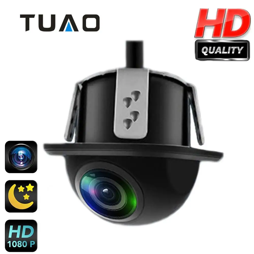 Камера заднего вида TUAO с углом обзора 145 градусов HD камера ночным видением IP67 DC 12