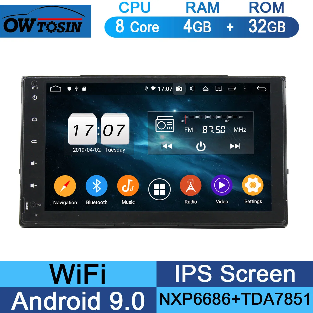" ips 8 Core 4G+ 64G Android 9,0 автомобильный DVD мультимедийный плеер gps Радио для Toyota Corolla DSP CarPlay Parrot BT - Цвет: 32G