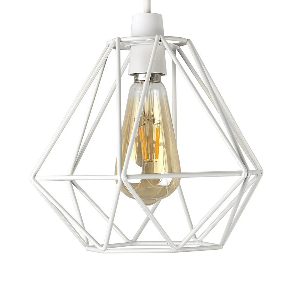 

Lounge Vintage Decorative Industrial Cafes Lamp Shade Living Room Modern Home Iron Structure Geometric Ceiling Light Use Cover
