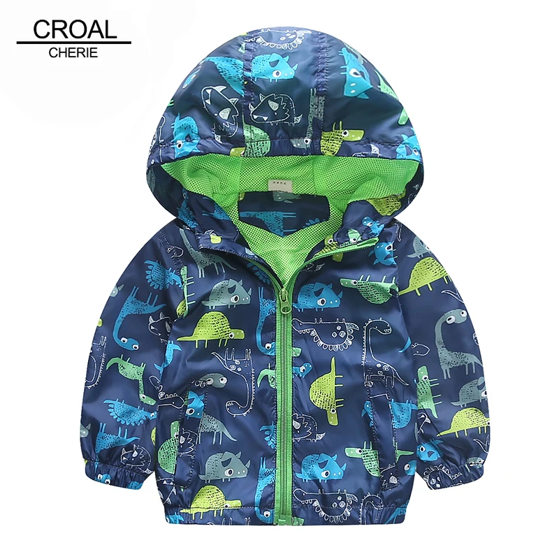 80 120cm Cute Animal Autumn Windbreaker Kids Jacket Boys Cute Dinosaur font b Baby b font