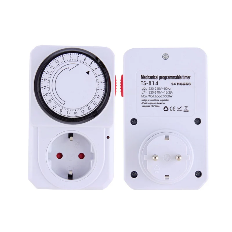 24 Hour Mechanical Electrical Plug Program Timer Power Switch Energy