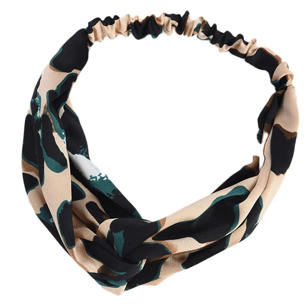 

Summer Bohemian Style Hairbands Print Headbands Women Retro Cross Knot Turban Bandage Bandanas Women Hair Accessories July 12