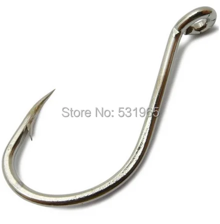 

100 pcs Free Fisher Fishing Octopus Beak Bait Hooks 8299 Silver 1# Barbed Hook High Carbon Steel Lake River Ocean