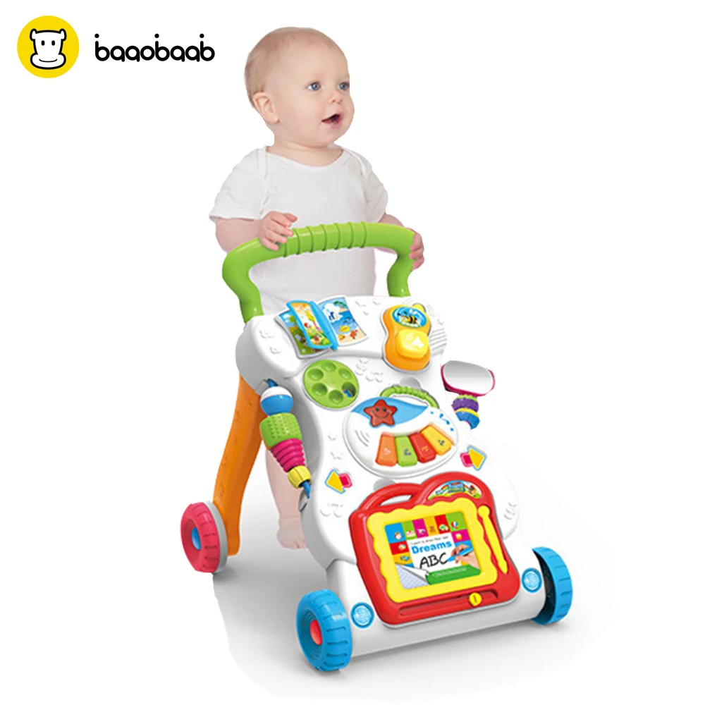 Baaobaab STC1 детские ходунки мультифукционный малыш с игрушками доска для рисования тележка сидя-к-Стенд ABS музыкальные ходунки Регулируемая скорость