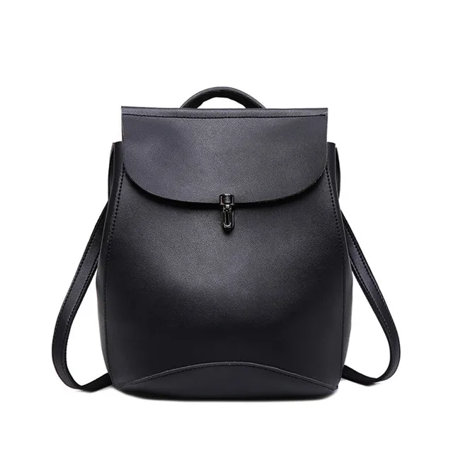 Кожаный рюкзак из вощеной кожи, модный рюкзак для путешествий на открытом воздухе из искусственной кожи в стиле ретро, простой рюкзак mochilas mujer, женская сумка, рюкзак, женские модели NB187 - Цвет: black