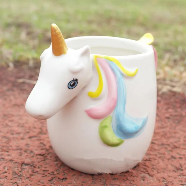 3D Rainbow Unicorn Ceramic Mug