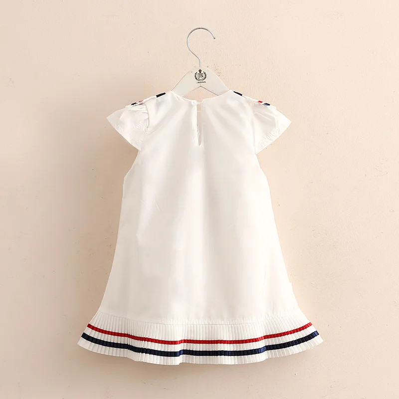 Детское плиссированное платье 2019 летняя новая детская одежда для девочек детское платье с круглым вырезом qz-4706