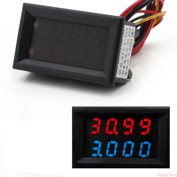 

2019 Dual Display 4 Bit Voltage Current Meter DC 0-33V/1A/3A Voltmeter Ammeter