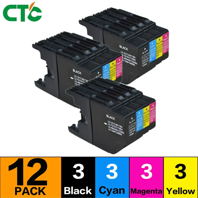 Чернильный картридж LC1280 12 шт. совместим с Brother MFC J6910CDW J6710CDW J430W J825DW J5910DW J625DW J6510DW