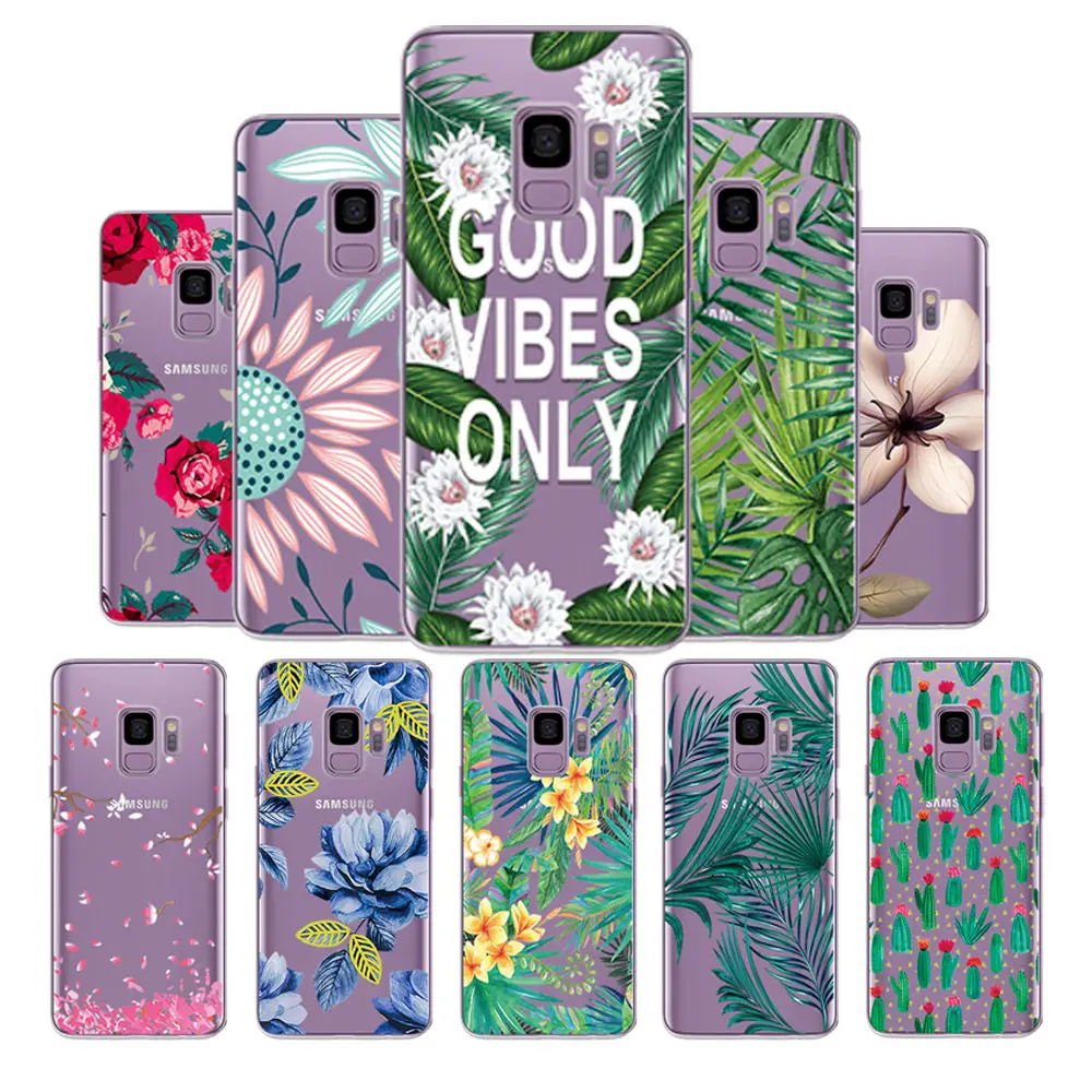 Мягкий цветочный чехол Arvin для Samsung Galax S9 силиконовый телефона защитный Plus |