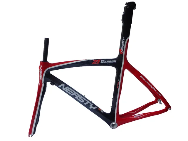 Best price at $592 Cheap full carbon fiber road bicycle frame!red color painted road frame stock