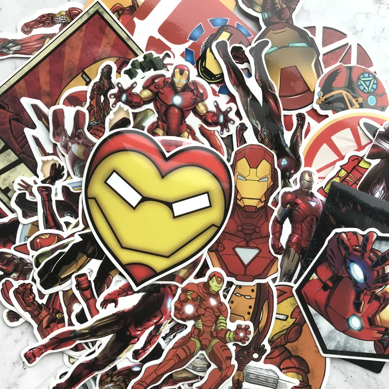 NEW 55Pcs/Lot Marvel the Avengers 4 Iron man Stickers Toy For Laptop Skateboard Luggage Decal Waterproof Funny Stickers For kid