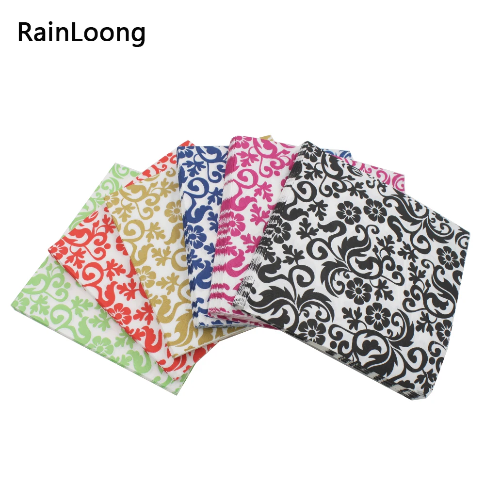 

[RainLoong] Flower Vintage Paper Napkin Event & Party Supplies Tissue Napkin Supply Decoration Paper 33cm*33cm 20pcs/pack/lot